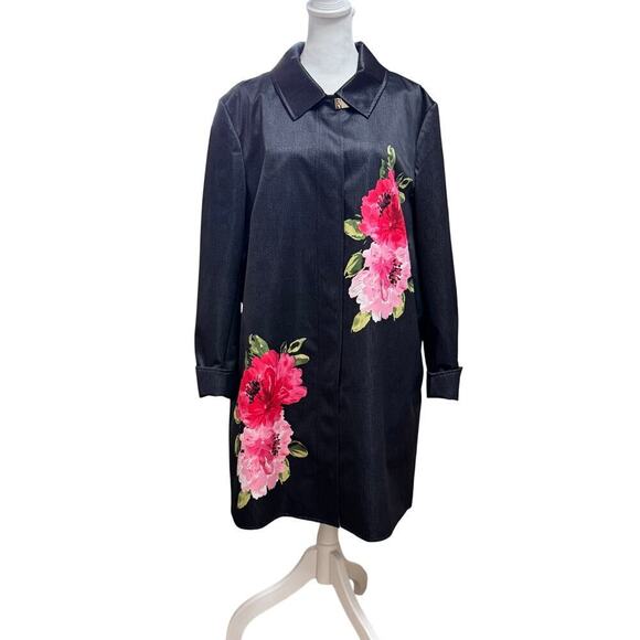 Dennis Basso Lightweight Floral Jacket Size XL - Picture 1 of 8